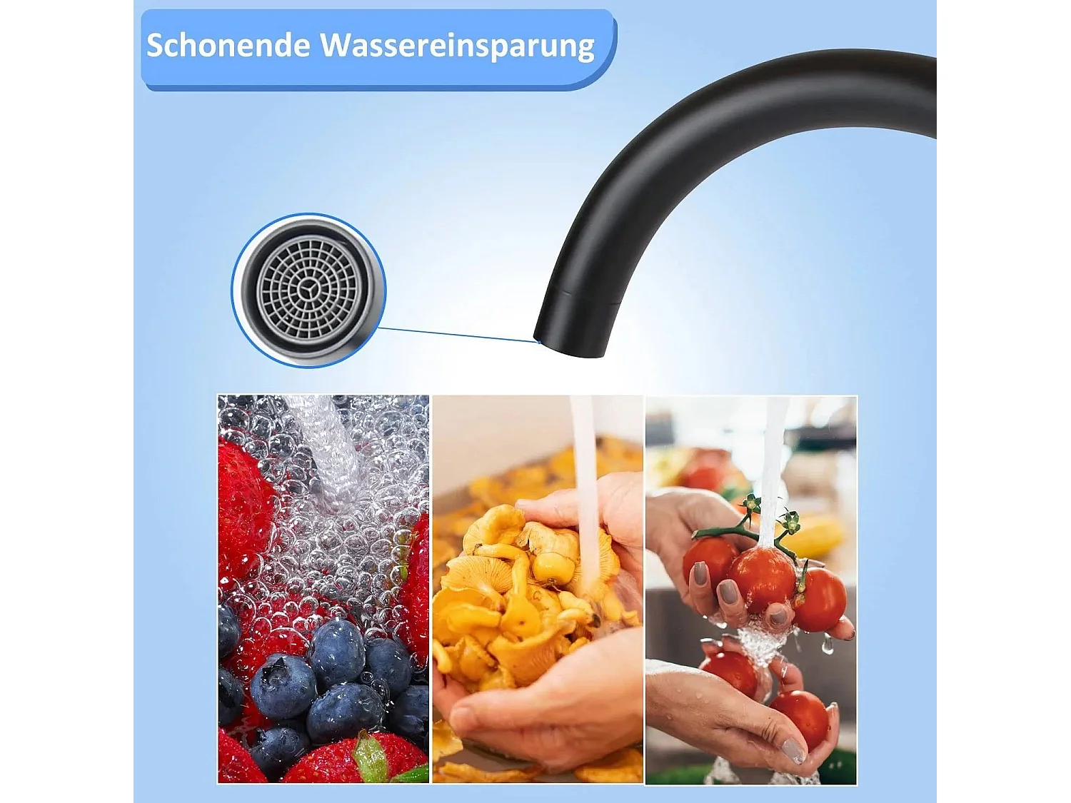 NETTLIFE Küchenarmatur Hochdruck Küchenspültischarmatur aus Edelstahl 360° drehbar