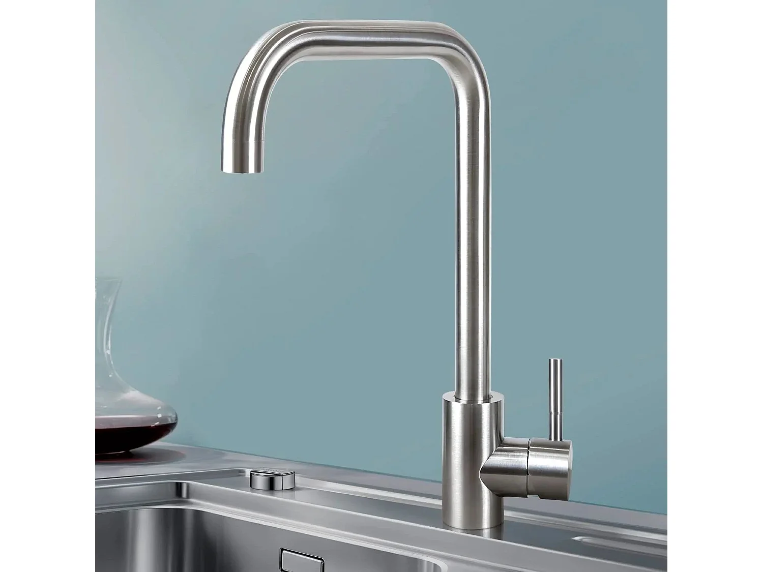 NETTLIFE Keukenkraan, RVS mengkraan met unieke greep, hoge druk, 360 ° draaibare keukenkraan, nikkel