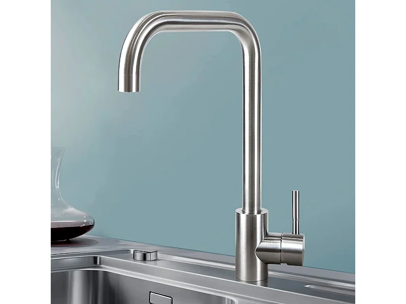 NETTLIFE Keukenkraan, RVS mengkraan met unieke greep, hoge druk, 360 ° draaibare keukenkraan, nikkel