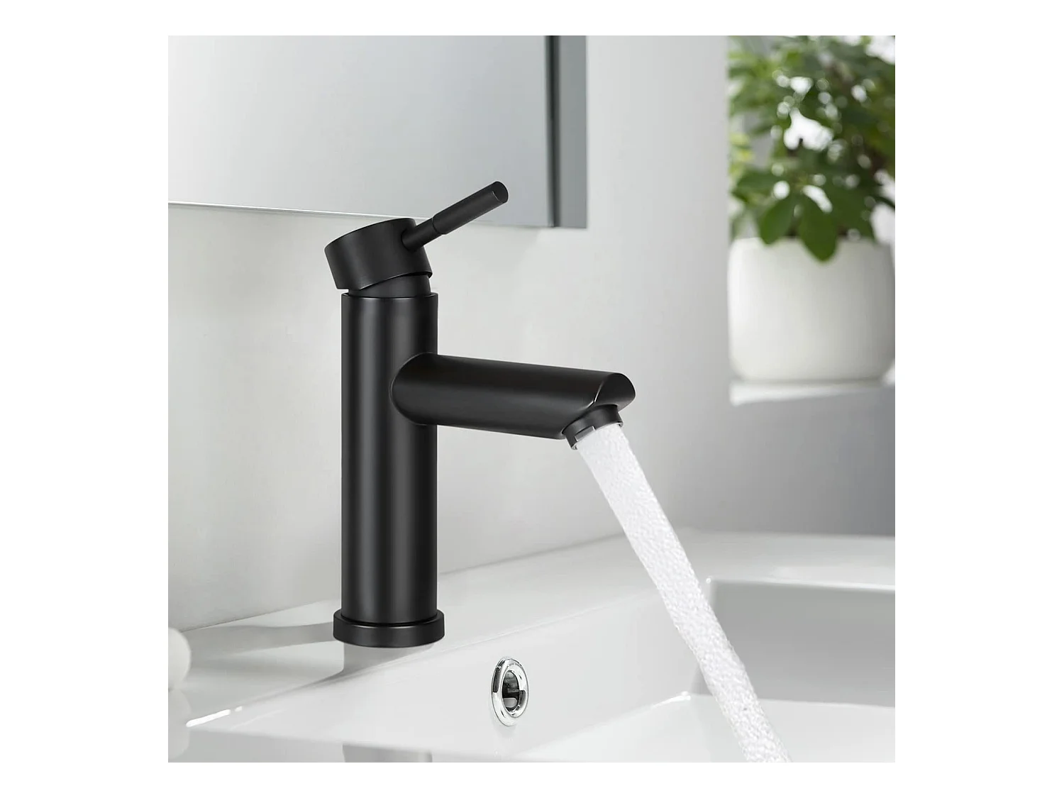 NETTLIFE robinet d'évier robinet chaud/froid robinet haute pression en acier inoxydable