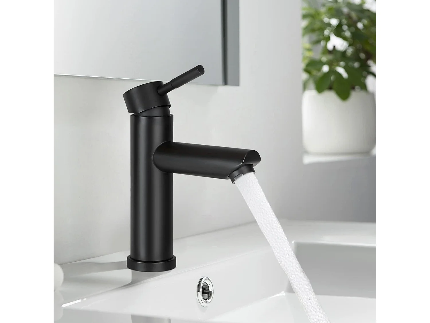 NETTLIFE robinet d'évier robinet chaud/froid robinet haute pression en acier inoxydable