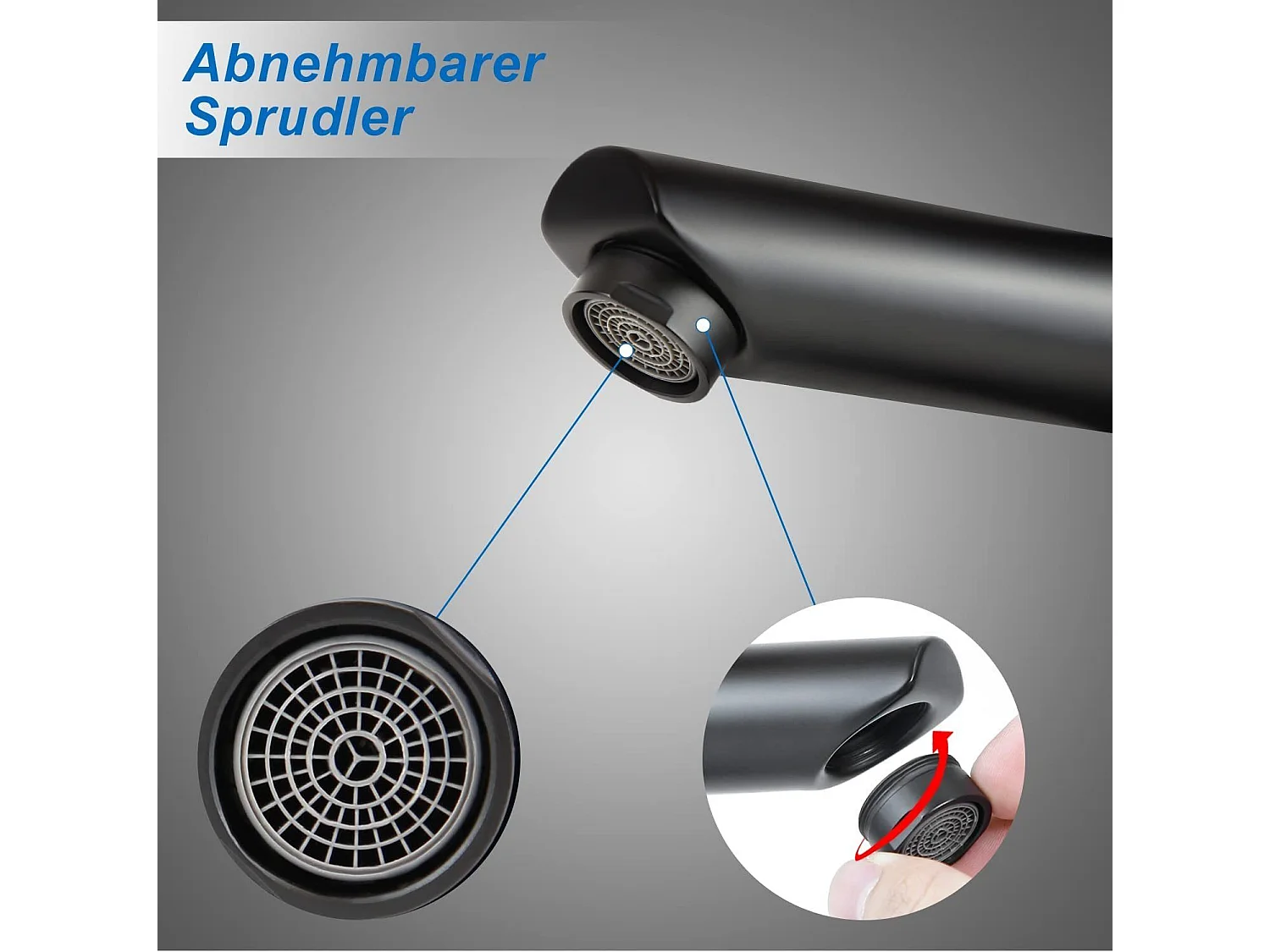 NETTLIFE robinet d'évier robinet chaud/froid robinet haute pression en acier inoxydable