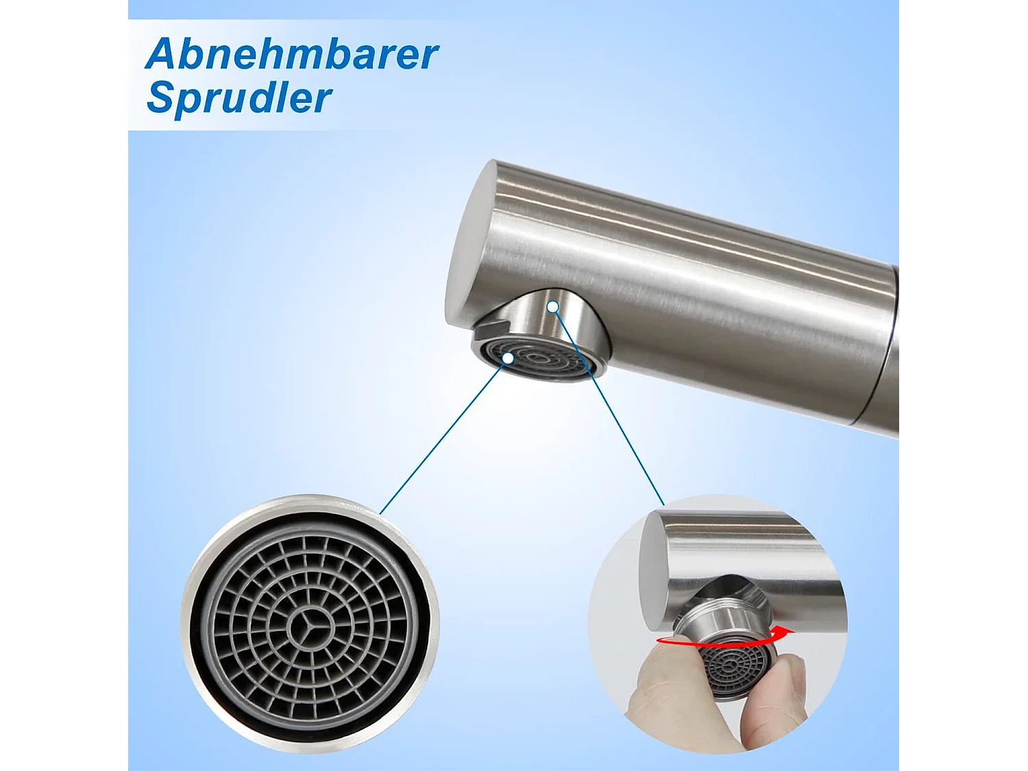 NETTLIFE Mezclador de lavabo Mezclador de agua fría de alta presión Grifo de baño