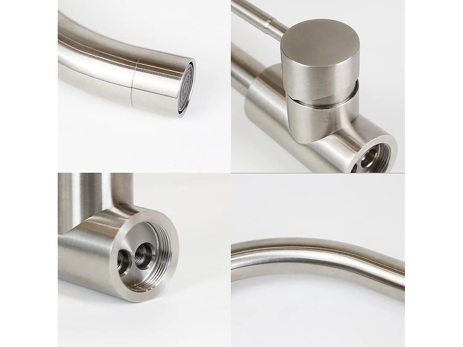 NETTLIFE Grifo de cocina Grifo de fregadero de baño Grifo de baño de acero inoxidable de alta presión