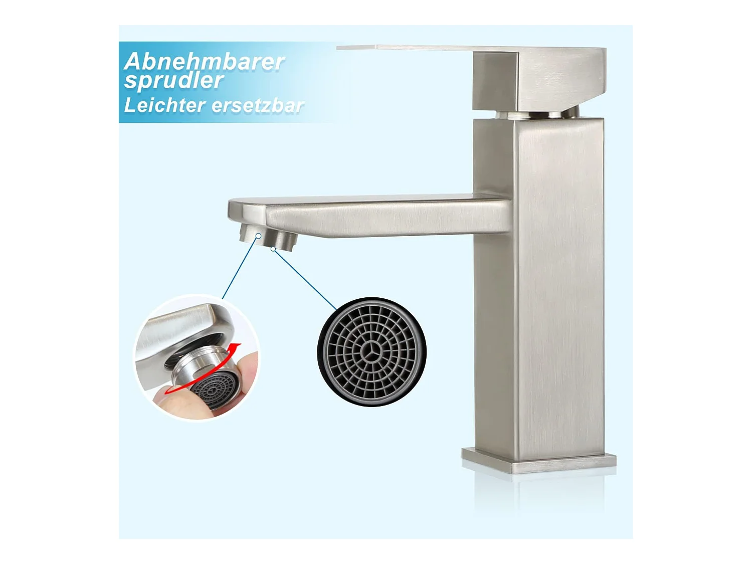 NETTLIFE Spültischarmatur Kalt-/Warmwasserhahn Hochdruck Edelstahlhahn