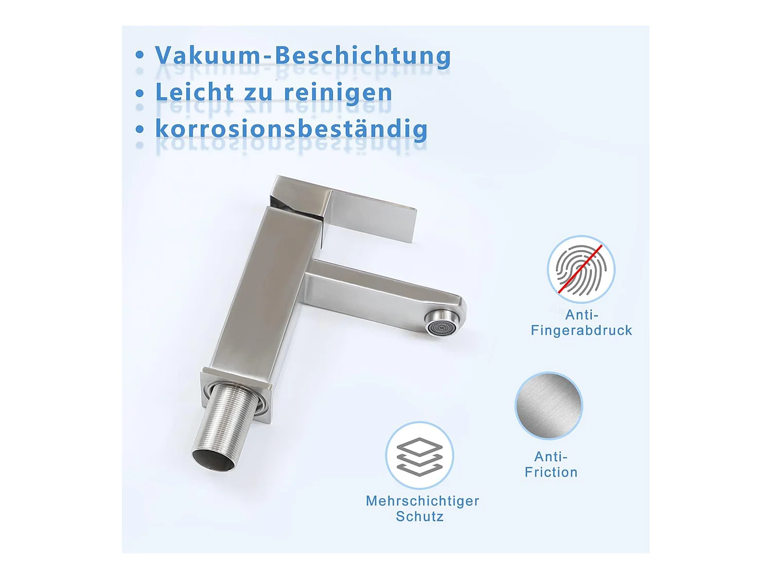 NETTLIFE Spültischarmatur Kalt-/Warmwasserhahn Hochdruck Edelstahlhahn