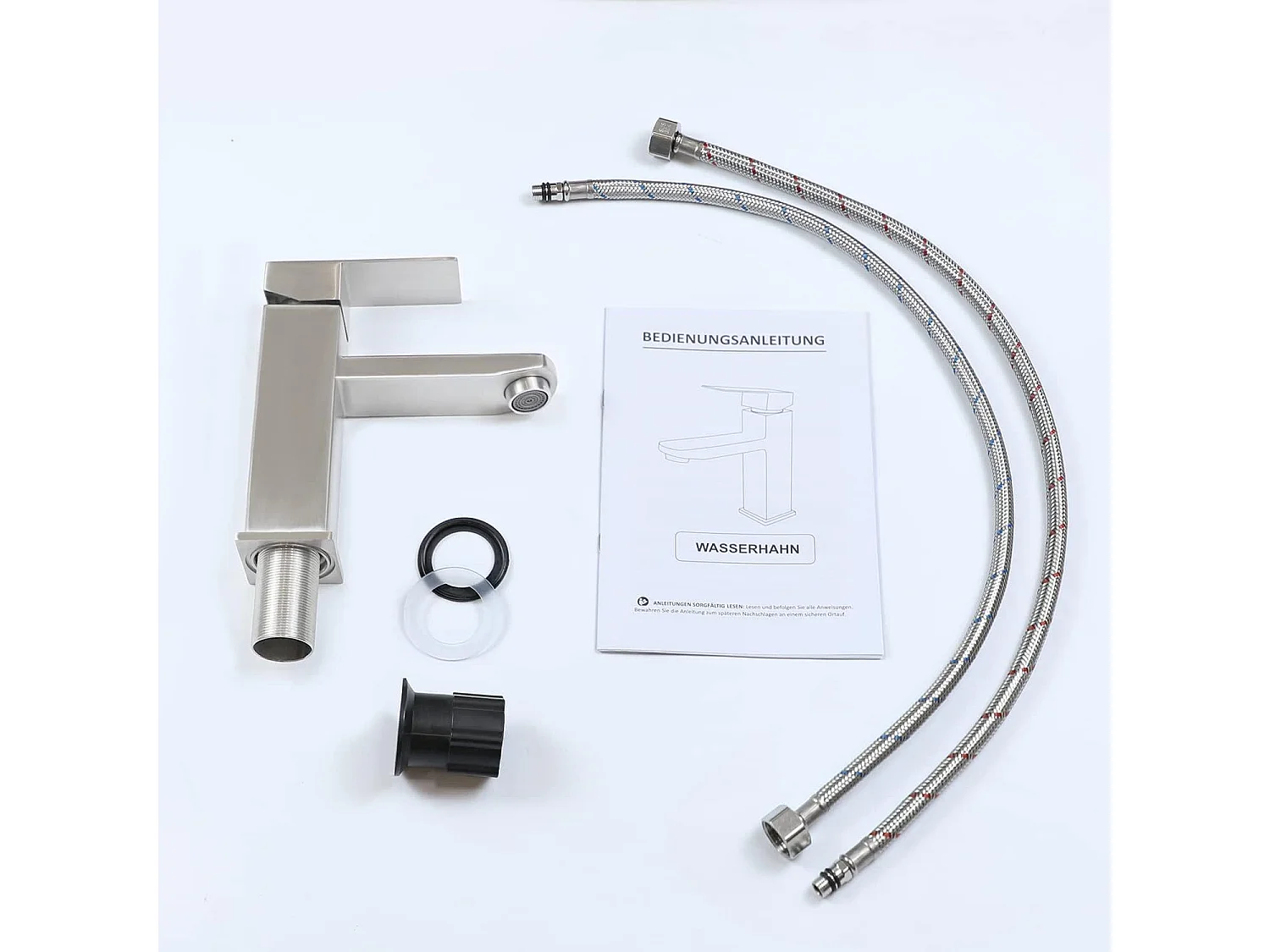 NETTLIFE Grifo de fregadero Grifo de agua caliente / fría Grifo de alta presión de acero inoxidable