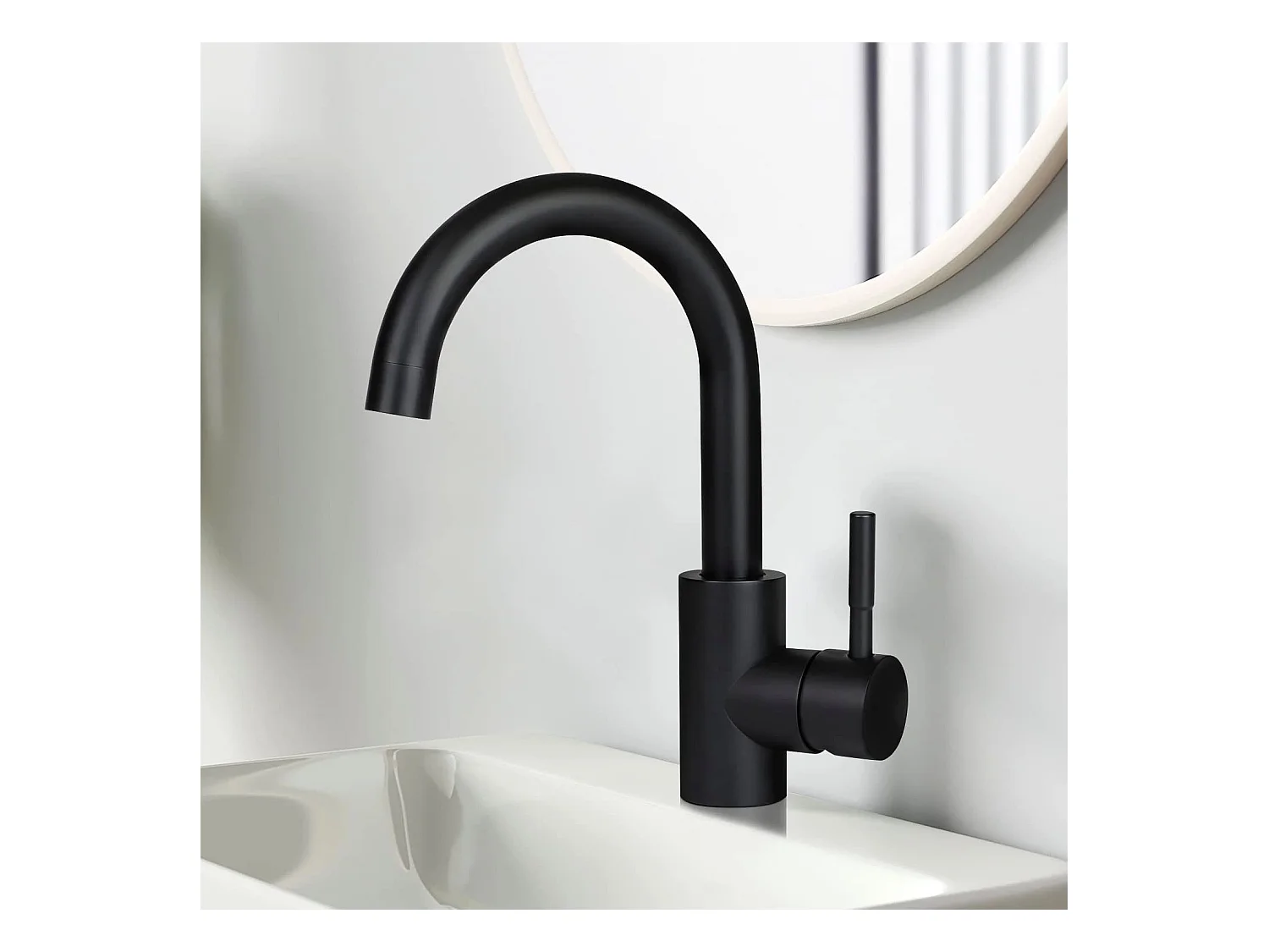 NETTLIFE robinet de cuisine robinet de lavabo de salle de bains robinet de salle de bains en acier inoxydable haute pression
