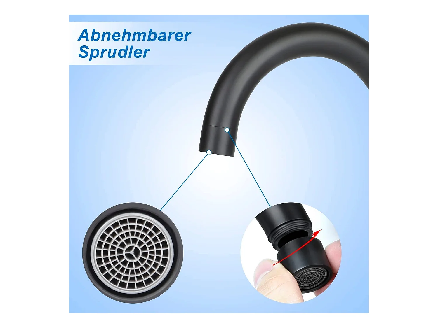 NETTLIFE robinet de cuisine robinet de lavabo de salle de bains robinet de salle de bains en acier inoxydable haute pression