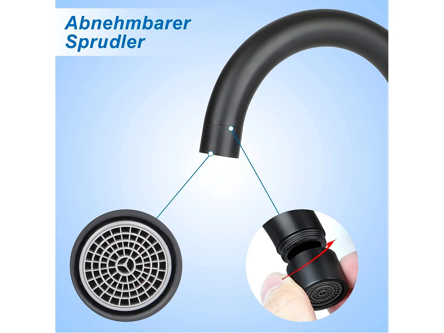 NETTLIFE robinet de cuisine robinet de lavabo de salle de bains robinet de salle de bains en acier inoxydable haute pression