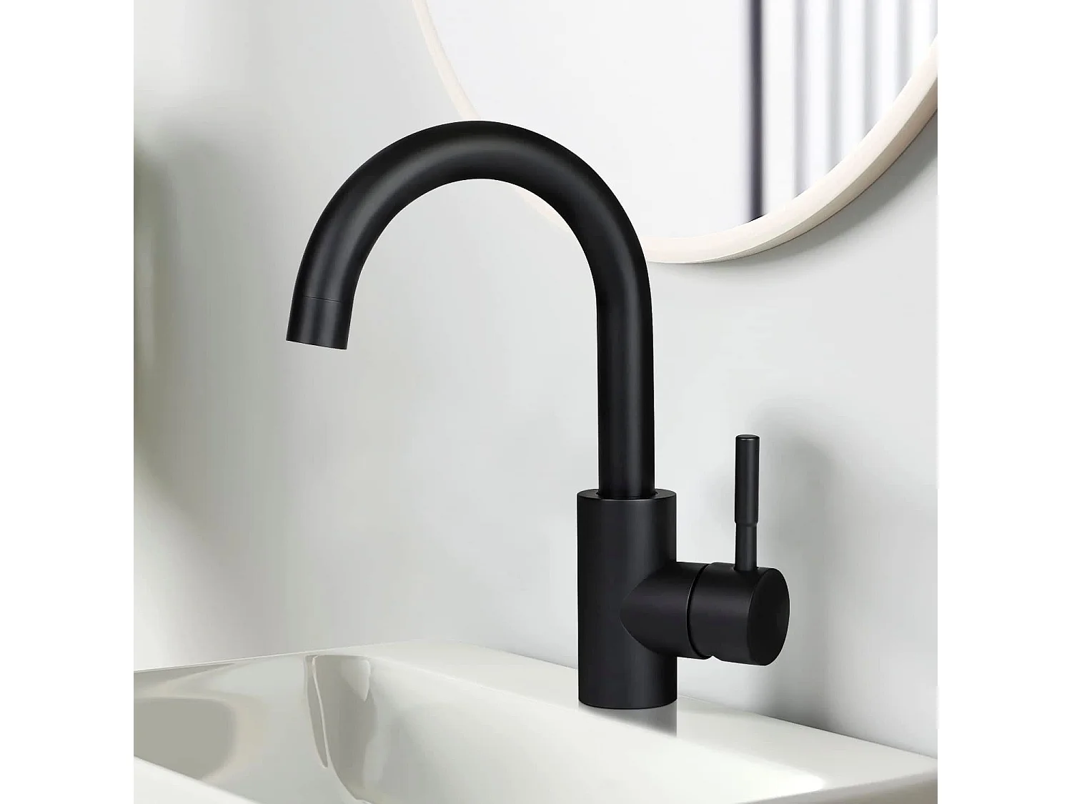 NETTLIFE robinet de cuisine robinet de lavabo de salle de bains robinet de salle de bains en acier inoxydable haute pression