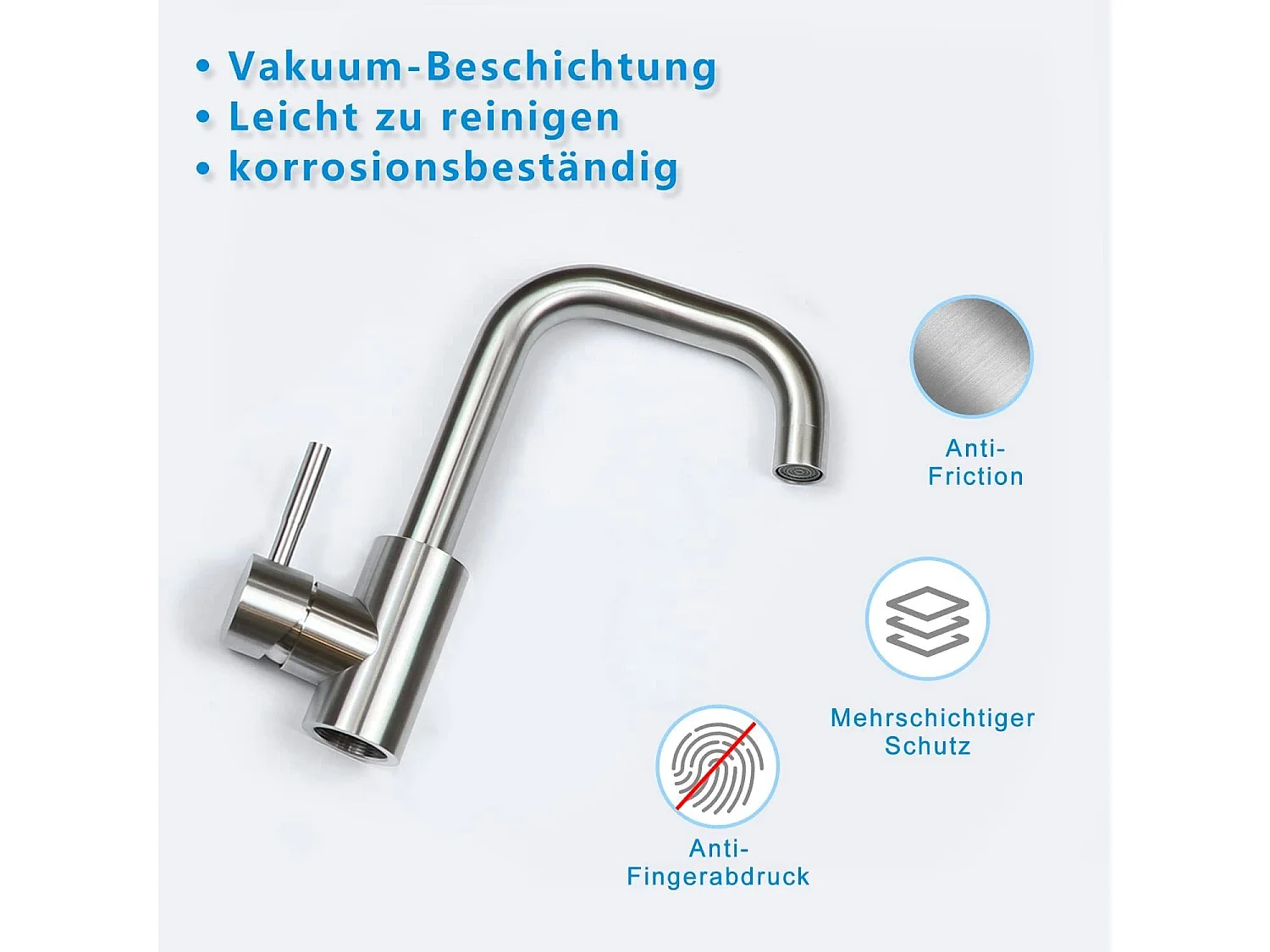 NETTLIFE Küchenarmatur Bad Waschtischarmatur Badarmatur aus Edelstahl Hochdruck
