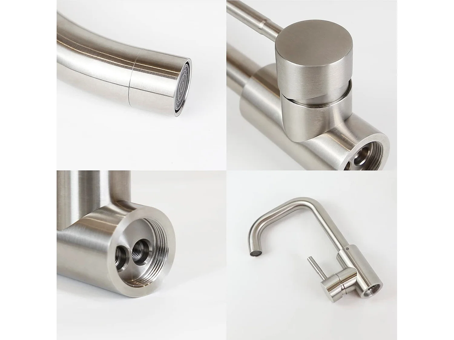 NETTLIFE Küchenarmatur Bad Waschtischarmatur Badarmatur aus Edelstahl Hochdruck