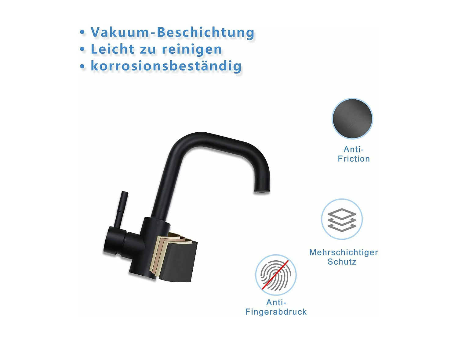 NETTLIFE Grifo de cocina Grifo de fregadero de baño Grifo de baño de acero inoxidable de alta presión