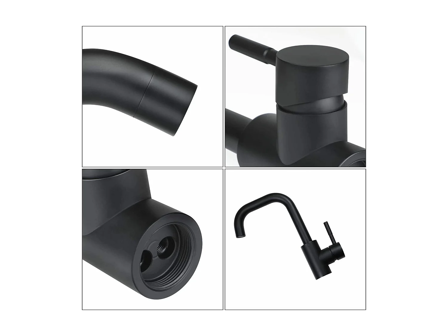 NETTLIFE Grifo de cocina Grifo de fregadero de baño Grifo de baño de acero inoxidable de alta presión