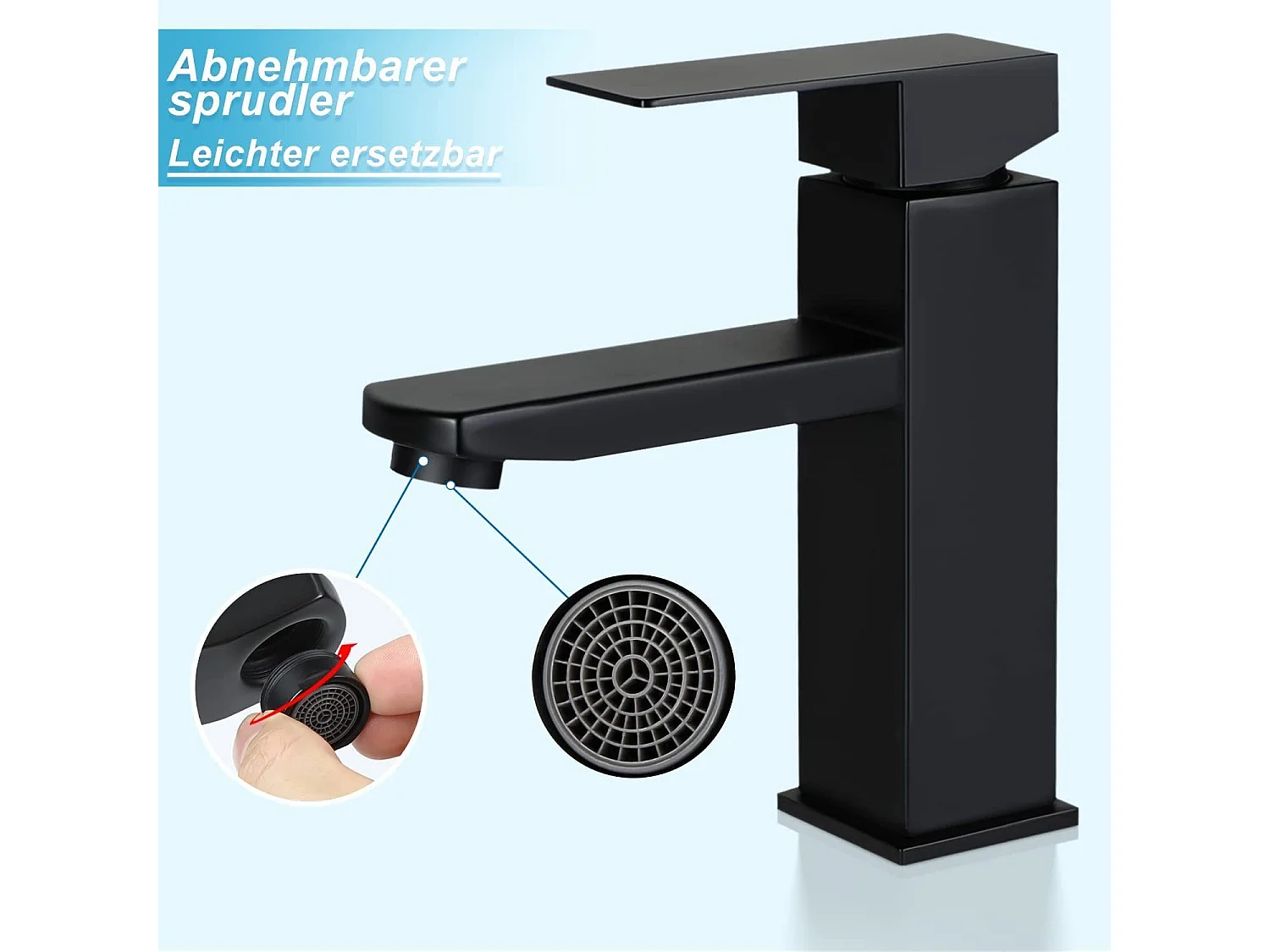 NETTLIFE Grifo de fregadero Grifo de agua caliente / fría Grifo de alta presión de acero inoxidable