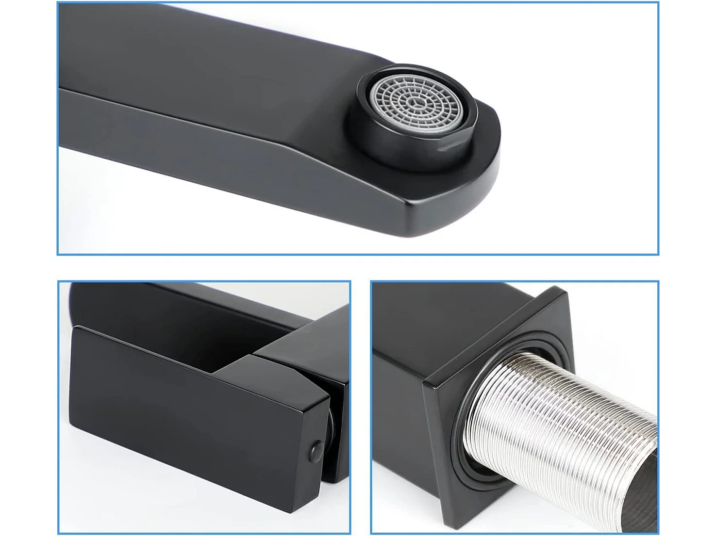 NETTLIFE Grifo de fregadero Grifo de agua caliente / fría Grifo de alta presión de acero inoxidable