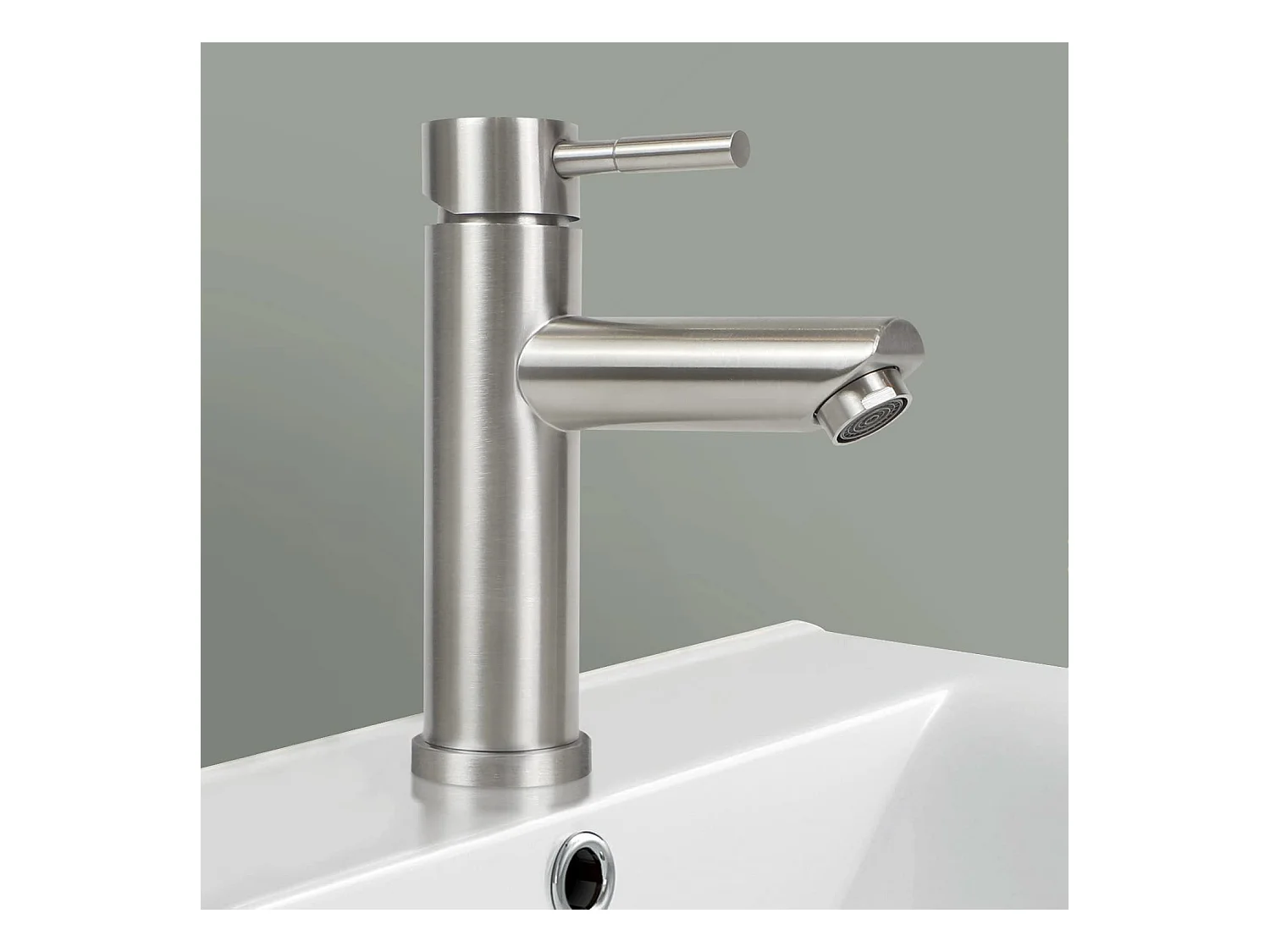 NETTLIFE Wasserhahn Bad Waschtischarmatur Waschbecken - Armatur Edelstahl Gebürstet Mischbatterie Waschbeckenarmatur Hochdruck Warm