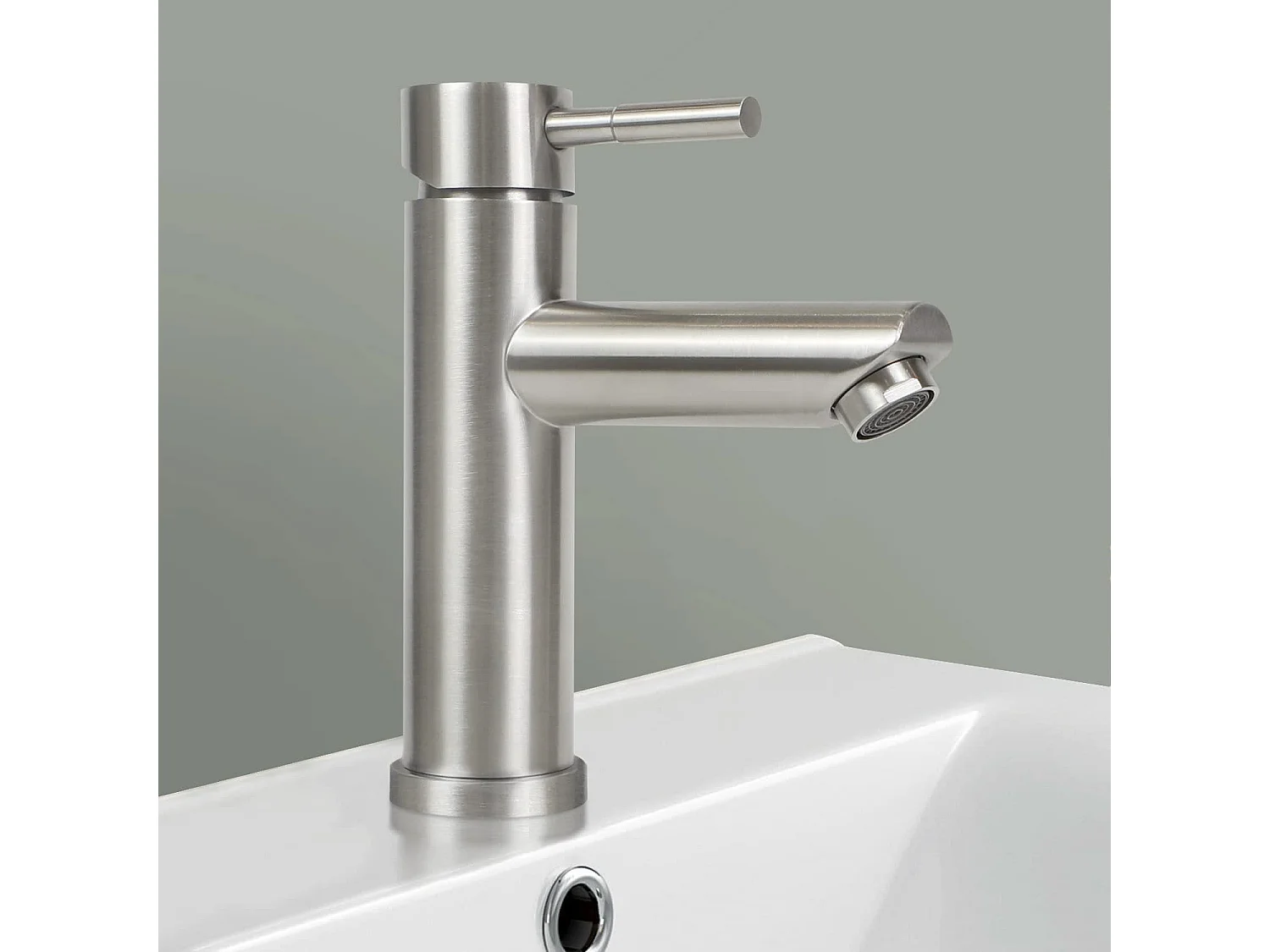 NETTLIFE Wasserhahn Bad Waschtischarmatur Waschbecken - Armatur Edelstahl Gebürstet Mischbatterie Waschbeckenarmatur Hochdruck Warm