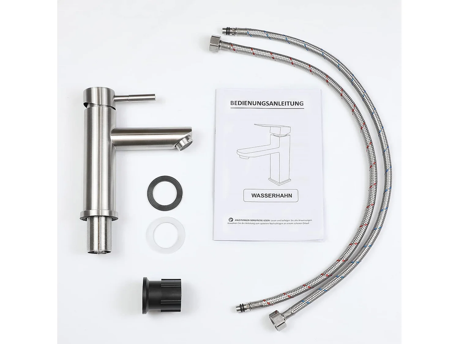 NETTLIFE robinet d'évier robinet chaud/froid robinet haute pression en acier inoxydable