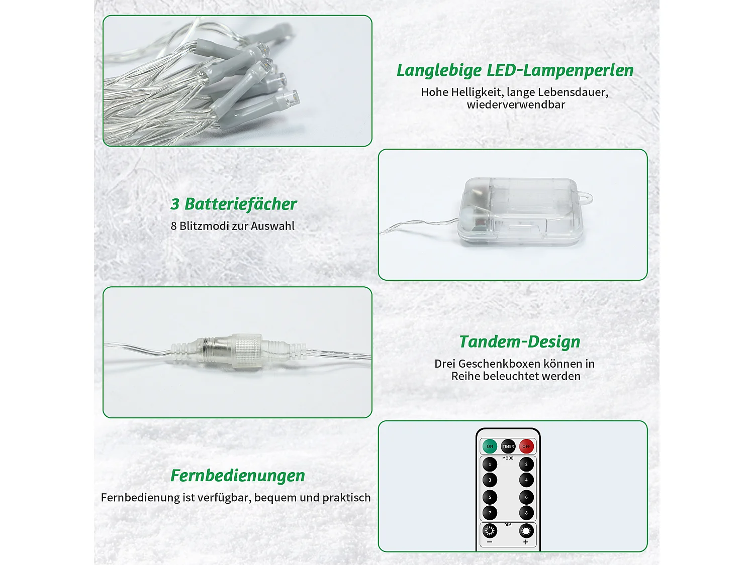 NETTLIFE Geschenkset kerst LED decoratie: set van 3 kerstdozen binnen met afstandsbediening verlichte poinsettia batterij 50 LED