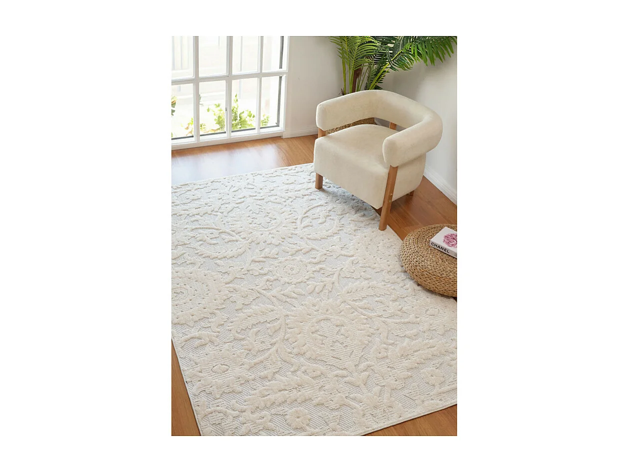 Tapis baroque crème - MANISA 919 Crème 80*300