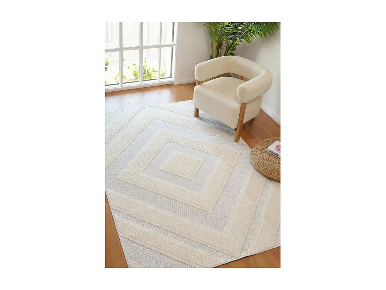 Tapis losange crème - MANISA 454 Crème 120*170