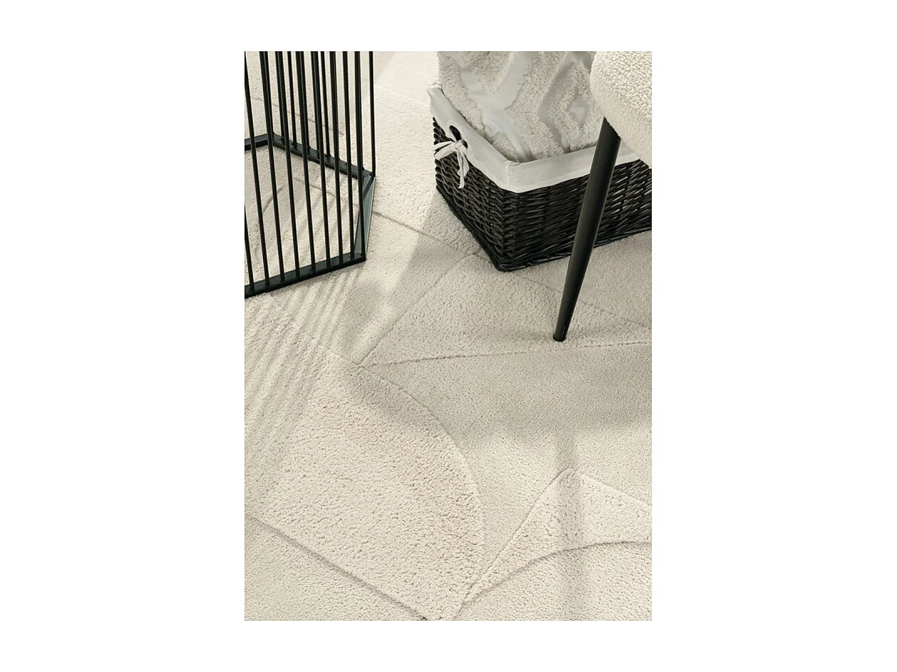 Tapis lavable abstrait crème - ROME 72 Crème 80*300