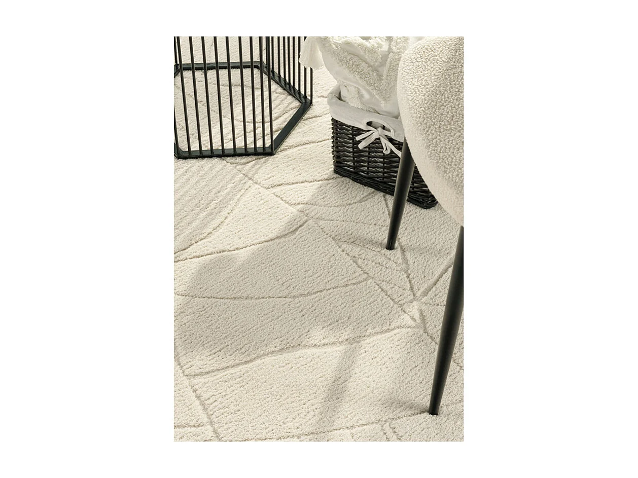 Tapis lavable abstrait crème - Rome 74 Crème 80*150