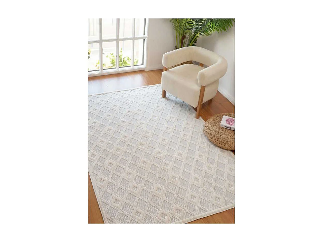 Tapis géométrique crème - MANISA 901 Crème 120*170