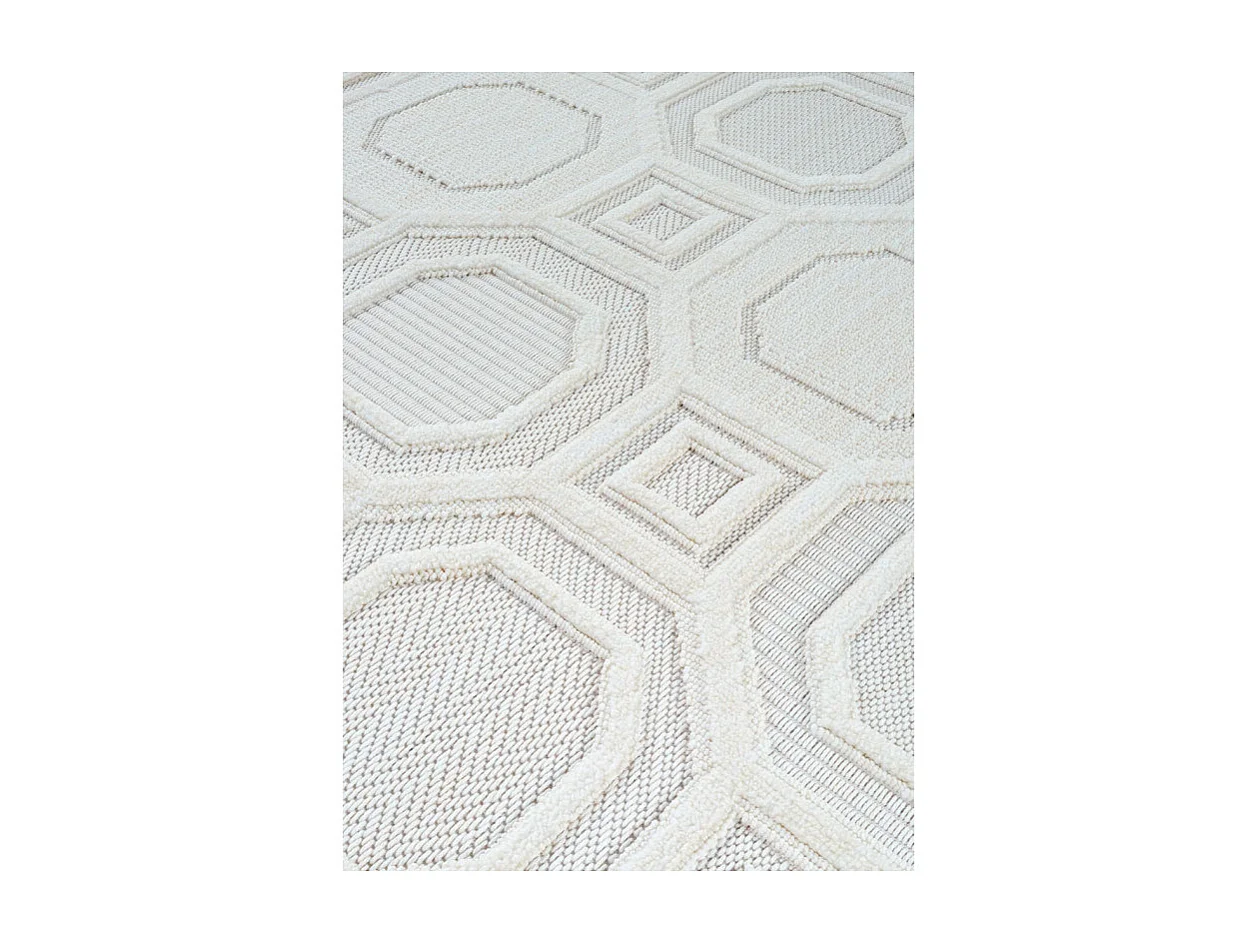 Tapis géométrique crème - MANISA 992 Crème 120*170