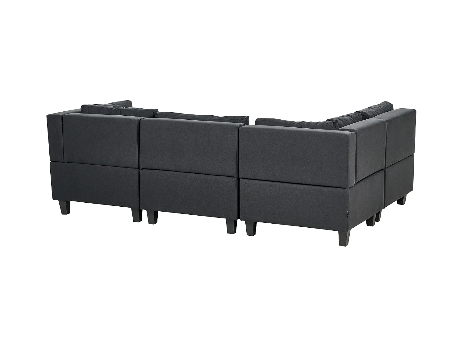 Modul Ecksofa UNSTAD Stoff Schwarz mit Ottomane 4-Sitzer rechtsseitig