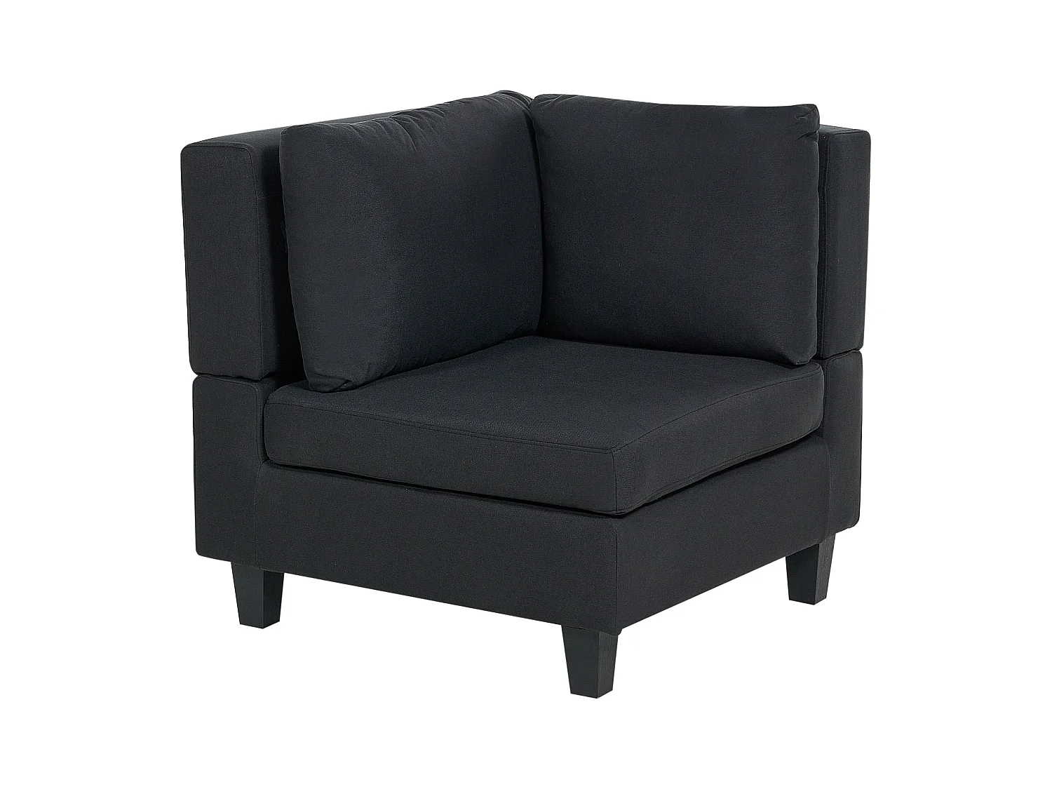 Modul Ecksofa UNSTAD Stoff Schwarz mit Ottomane 4-Sitzer rechtsseitig