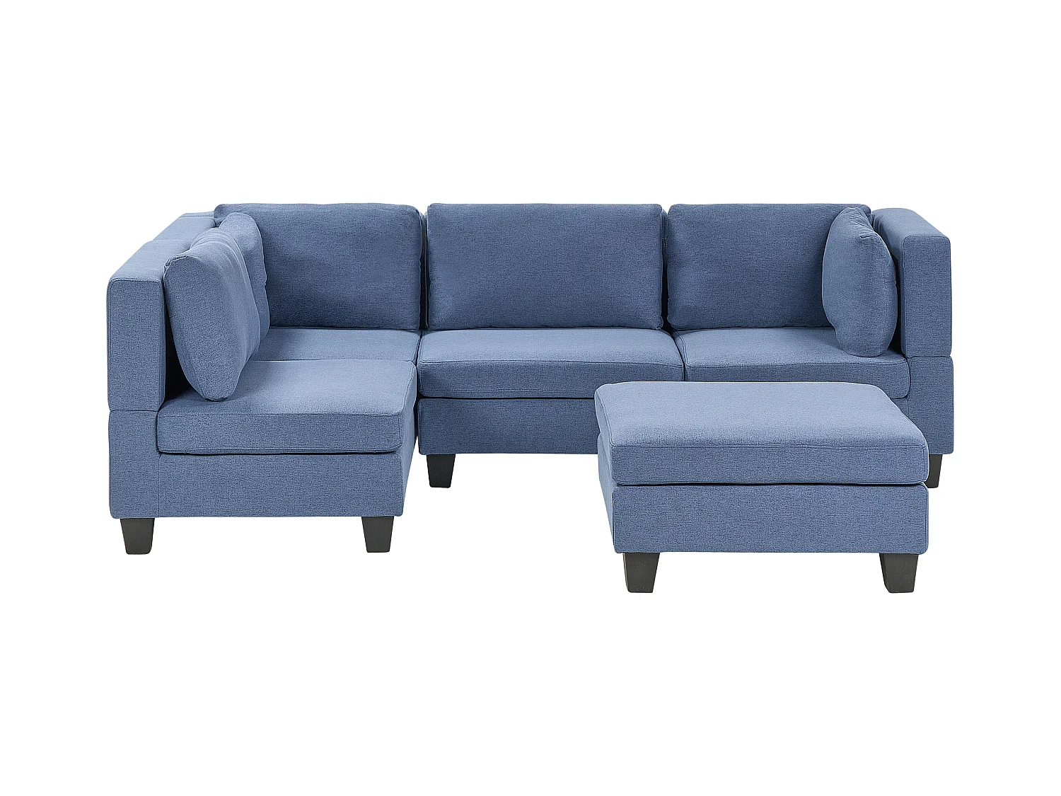 Canapé d'angle modulable 4 places UNSTAD Tissu Bleu Côté droit