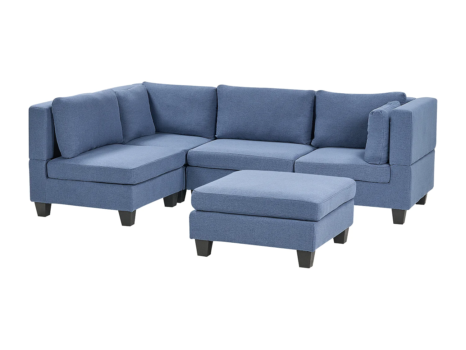 Canapé d'angle modulable 4 places UNSTAD Tissu Bleu Côté droit