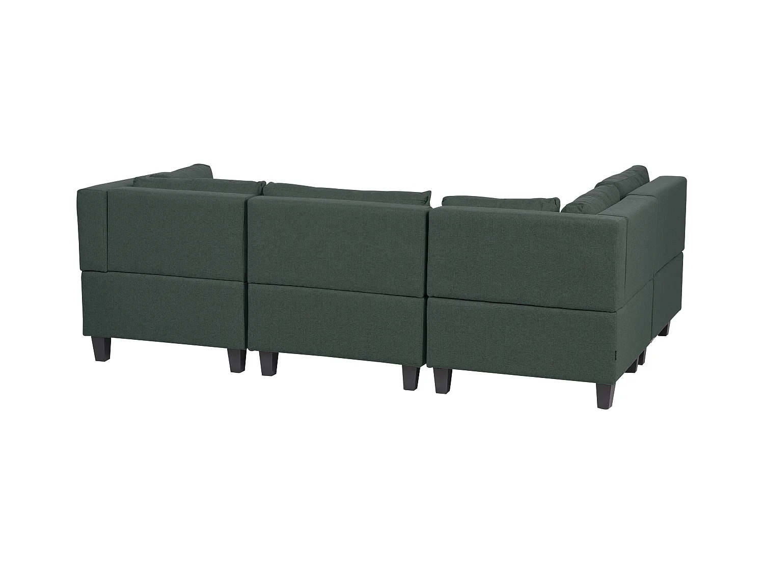 Modul Ecksofa UNSTAD Stoff Dunkelgrün mit Ottomane 4-Sitzer rechtsseitig