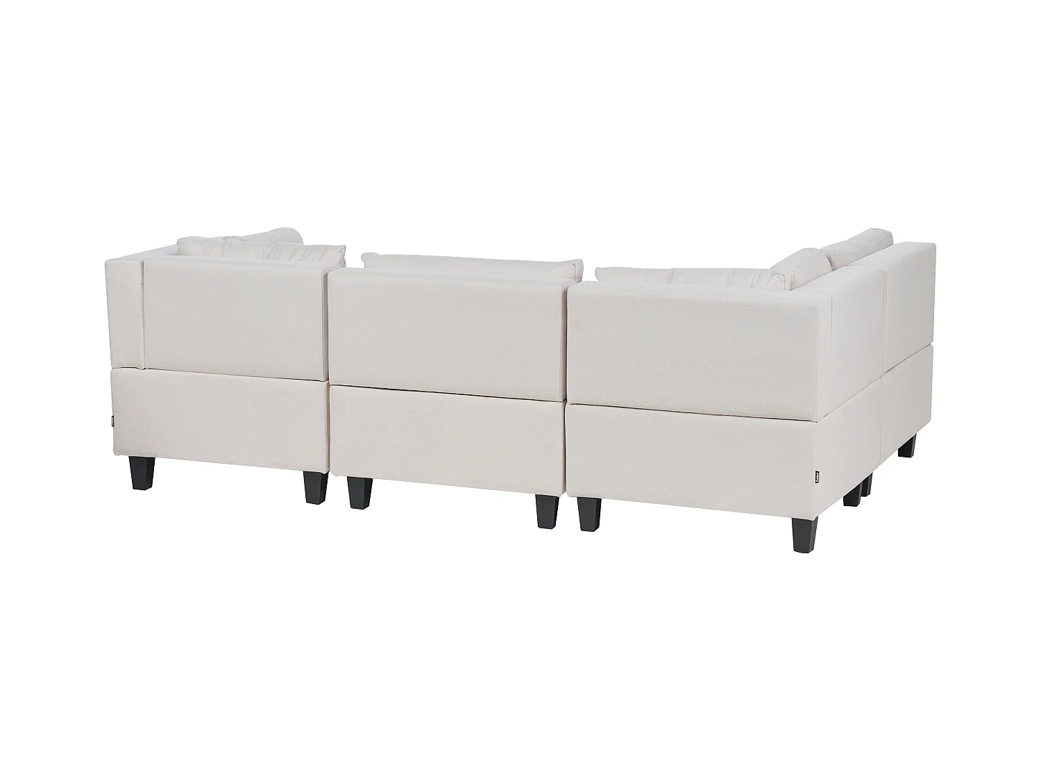 Modul Ecksofa UNSTAD Stoff Hellbeige mit Ottomane 4-Sitzer rechtsseitig