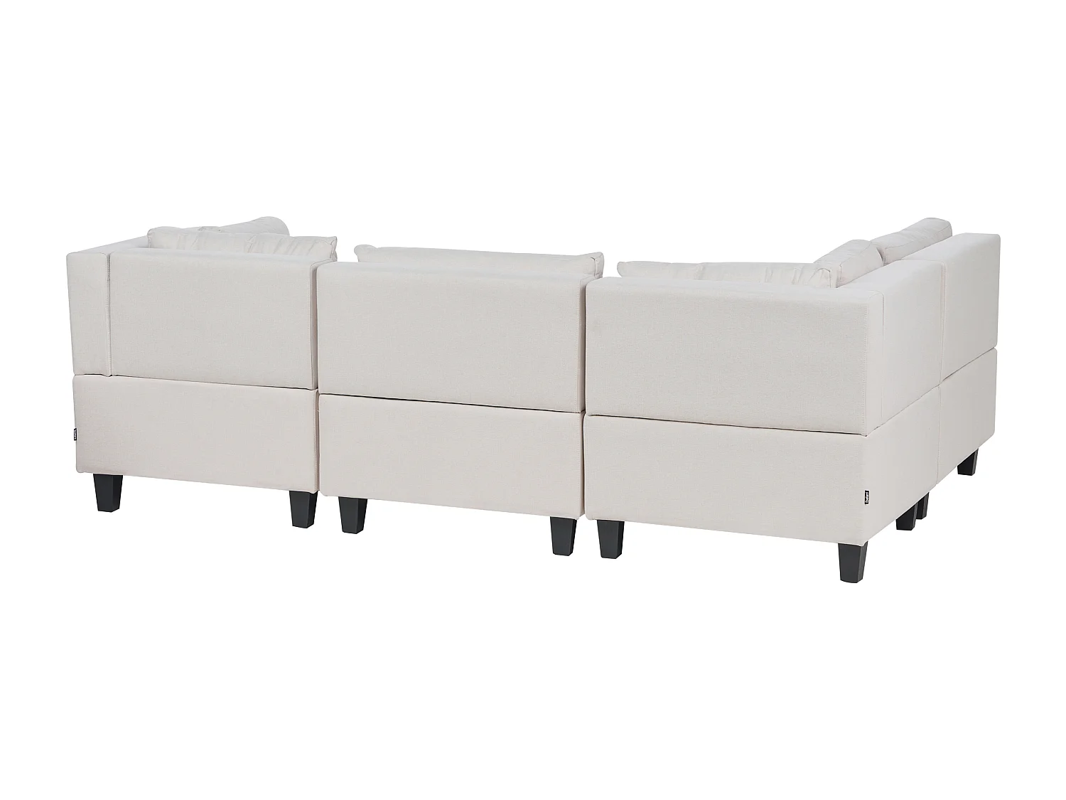 Canapé d'angle modulable 4 places UNSTAD Tissu Beige clair avec ottoman Côté droit