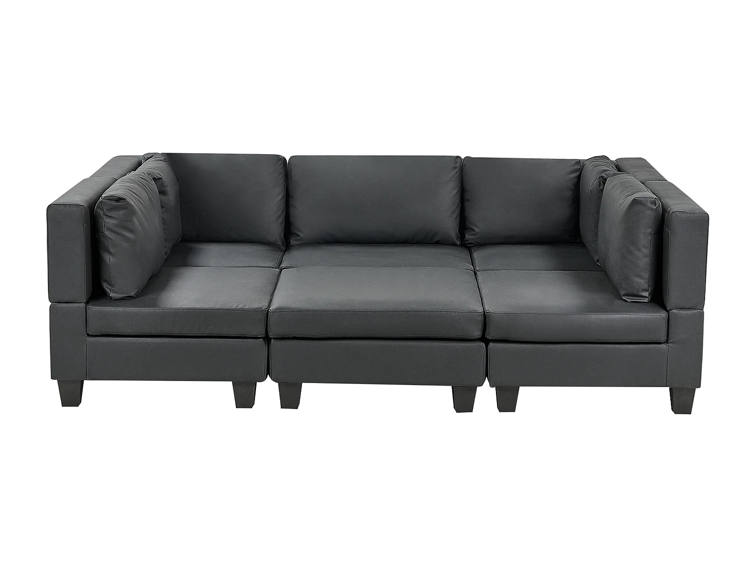 Canapé modulable en forme de U 5 places UNSTAD Cuir PU Noir