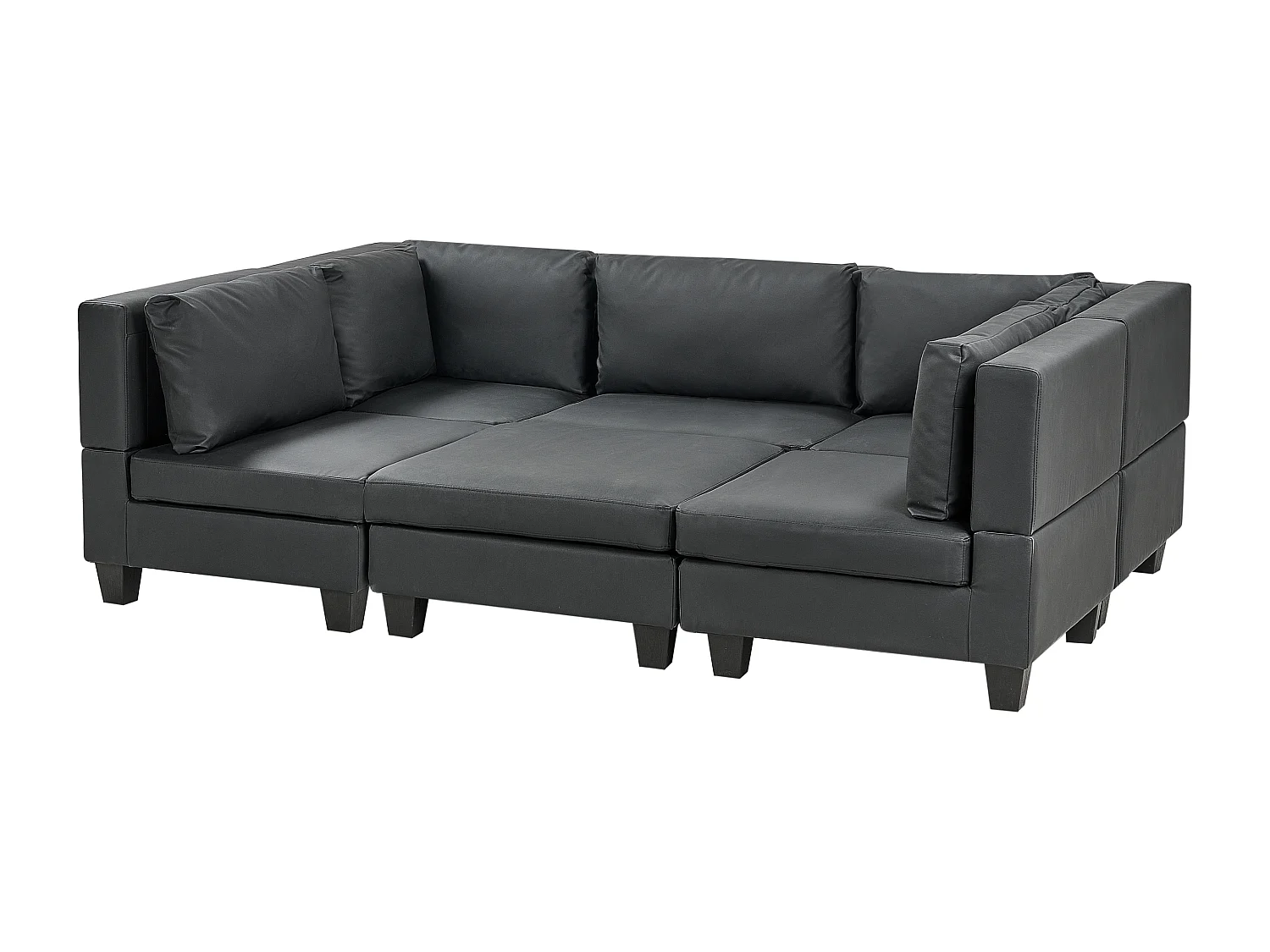 Canapé modulable en forme de U 5 places UNSTAD Cuir PU Noir
