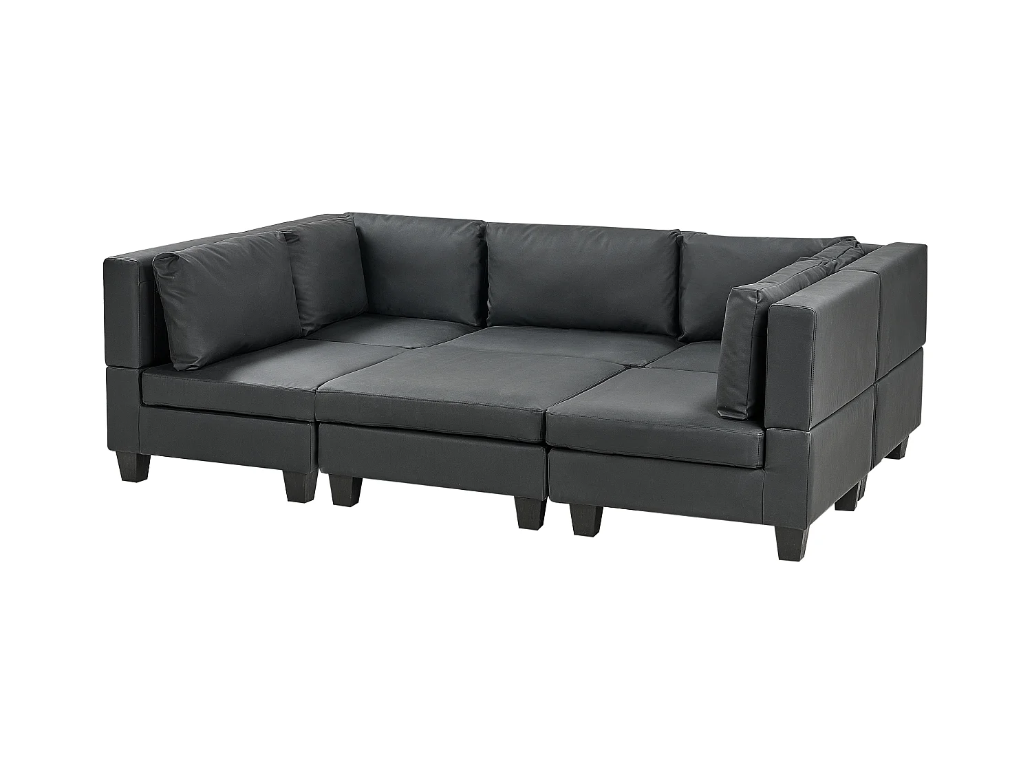 Canapé modulable en forme de U 5 places UNSTAD Cuir PU Noir