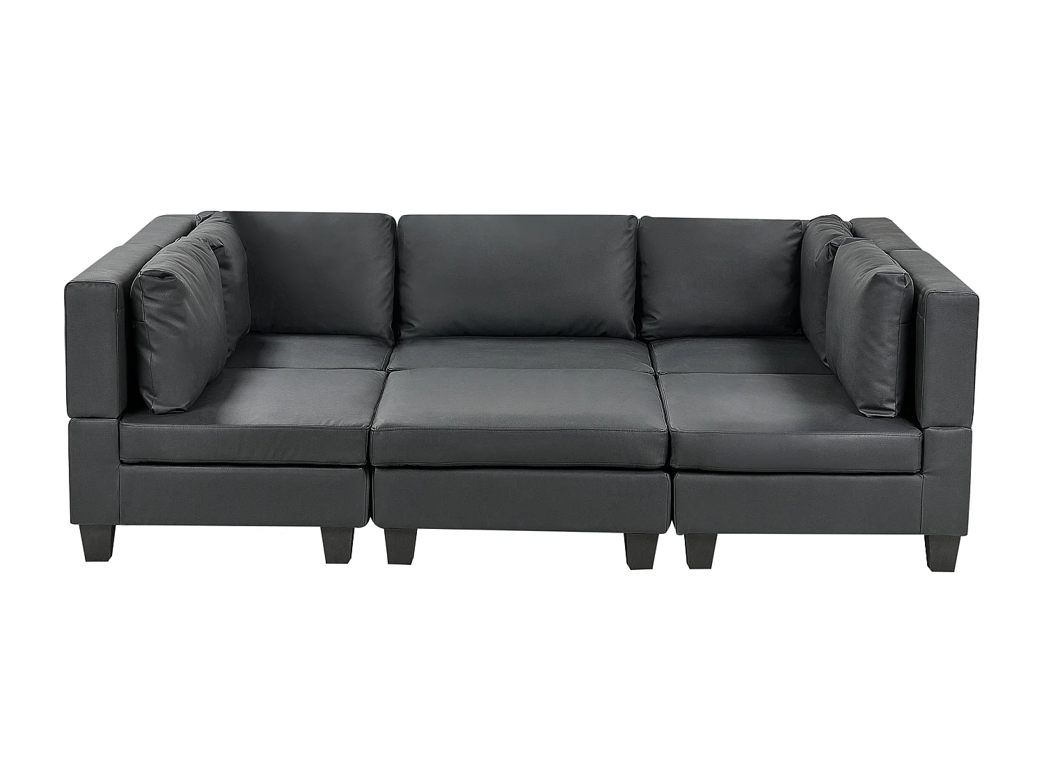 Canapé modulable en forme de U UNSTAD Cuir PU Noir 5 places