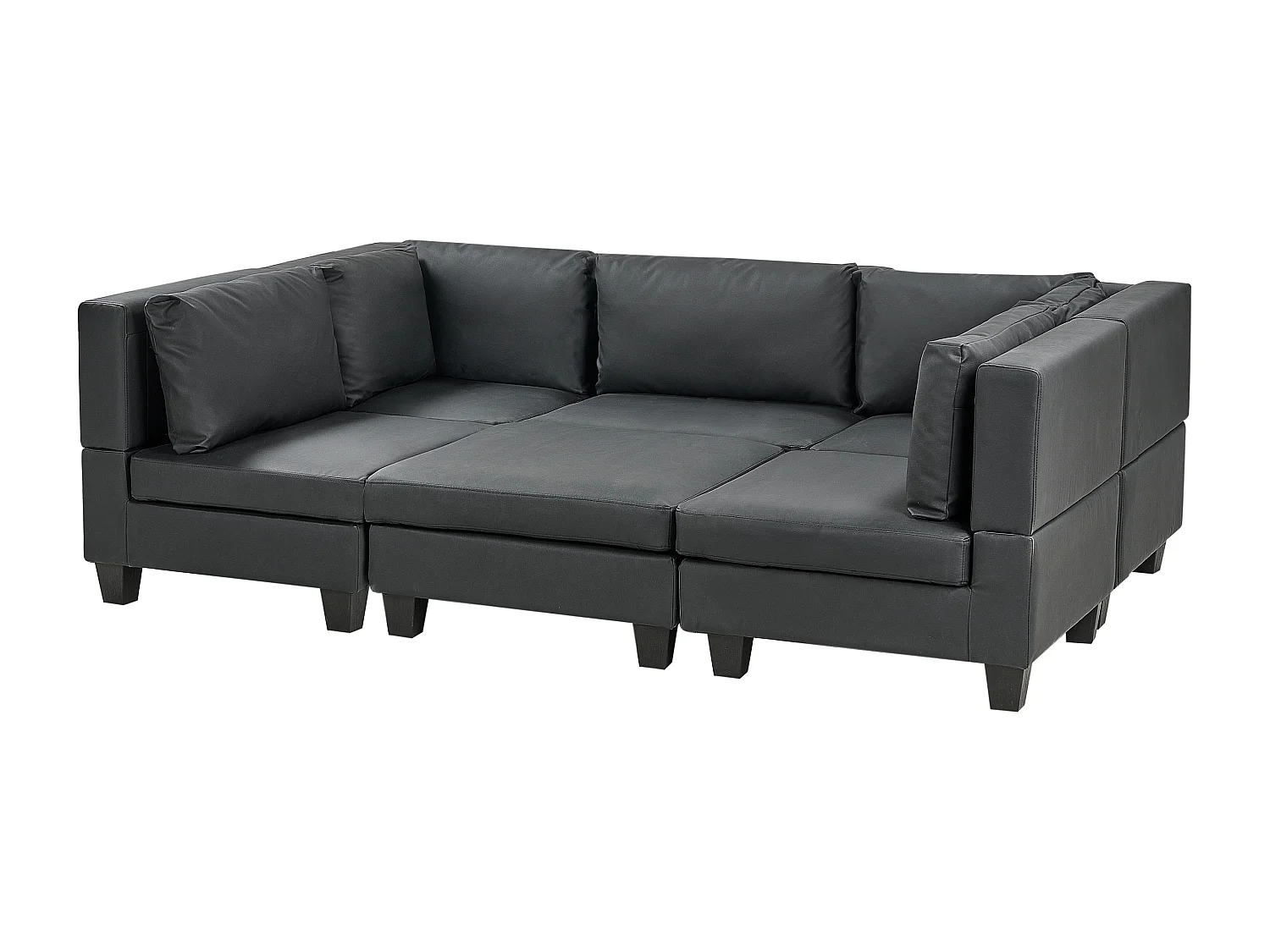 Canapé modulable en forme de U UNSTAD Cuir PU Noir 5 places