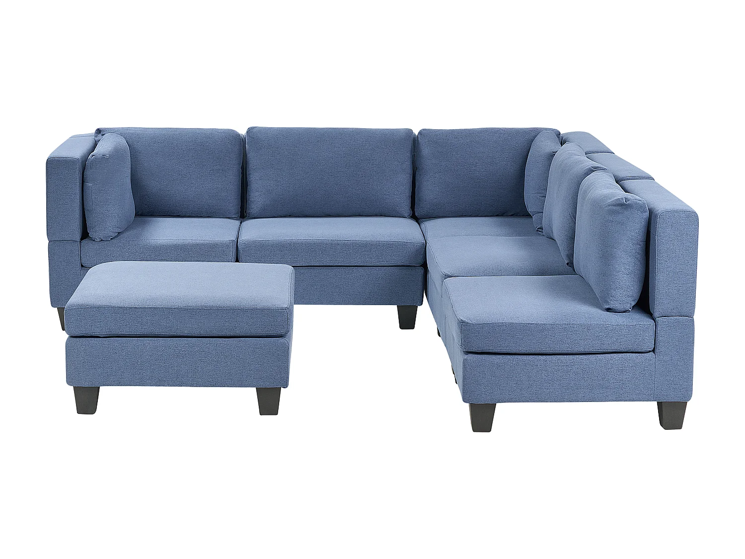 Canapé d'angle modulable 5 places UNSTAD Tissu Bleu Côté droite