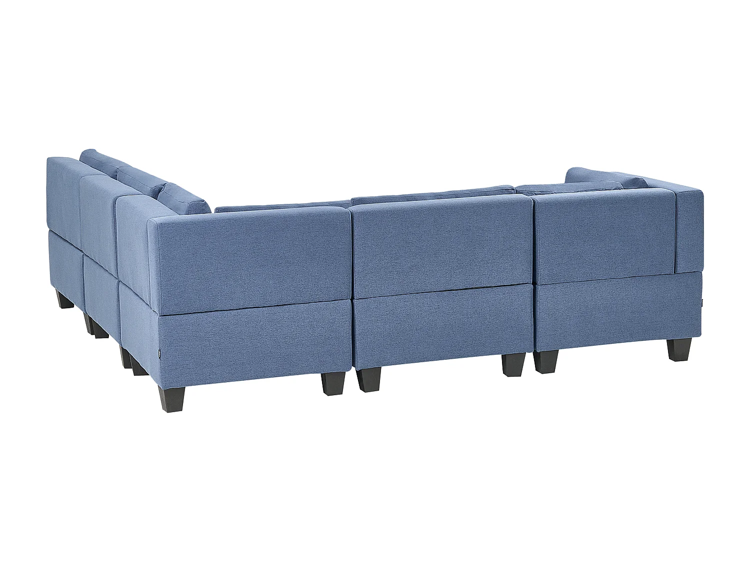 Canapé d'angle modulable 5 places UNSTAD Tissu Bleu Côté droite