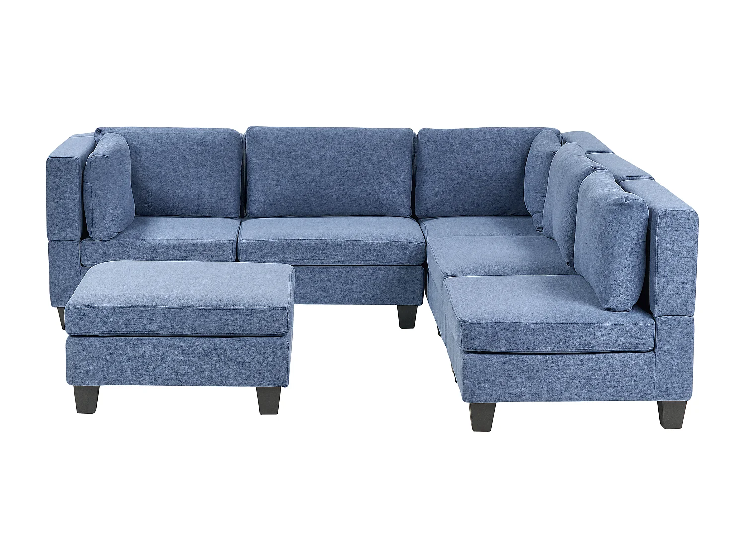Canapé d'angle modulable UNSTAD Tissu Bleu 5 places Côté gauche