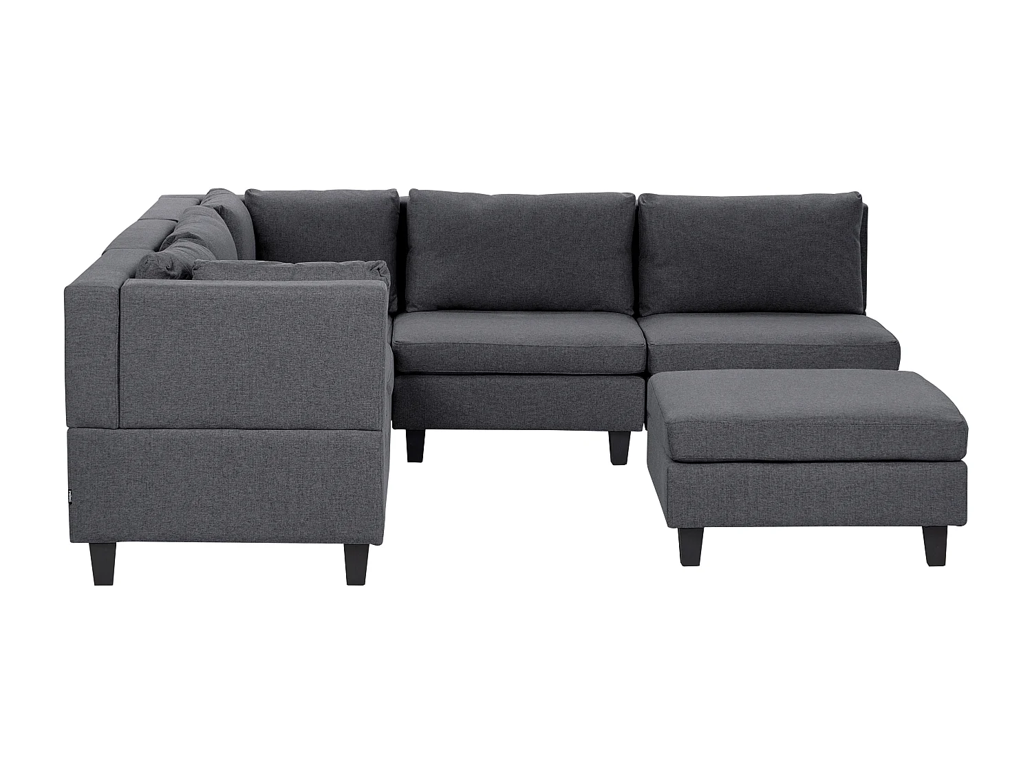Modul Ecksofa UNSTAD Stoff Dunkelgrau mit Ottomane 5-Sitzer rechtsseitig