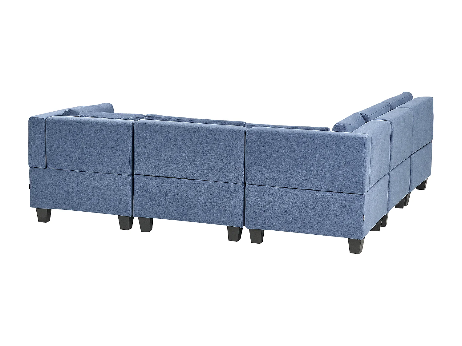 Canapé d'angle modulable 5 places UNSTAD Tissu Bleu Côté droit