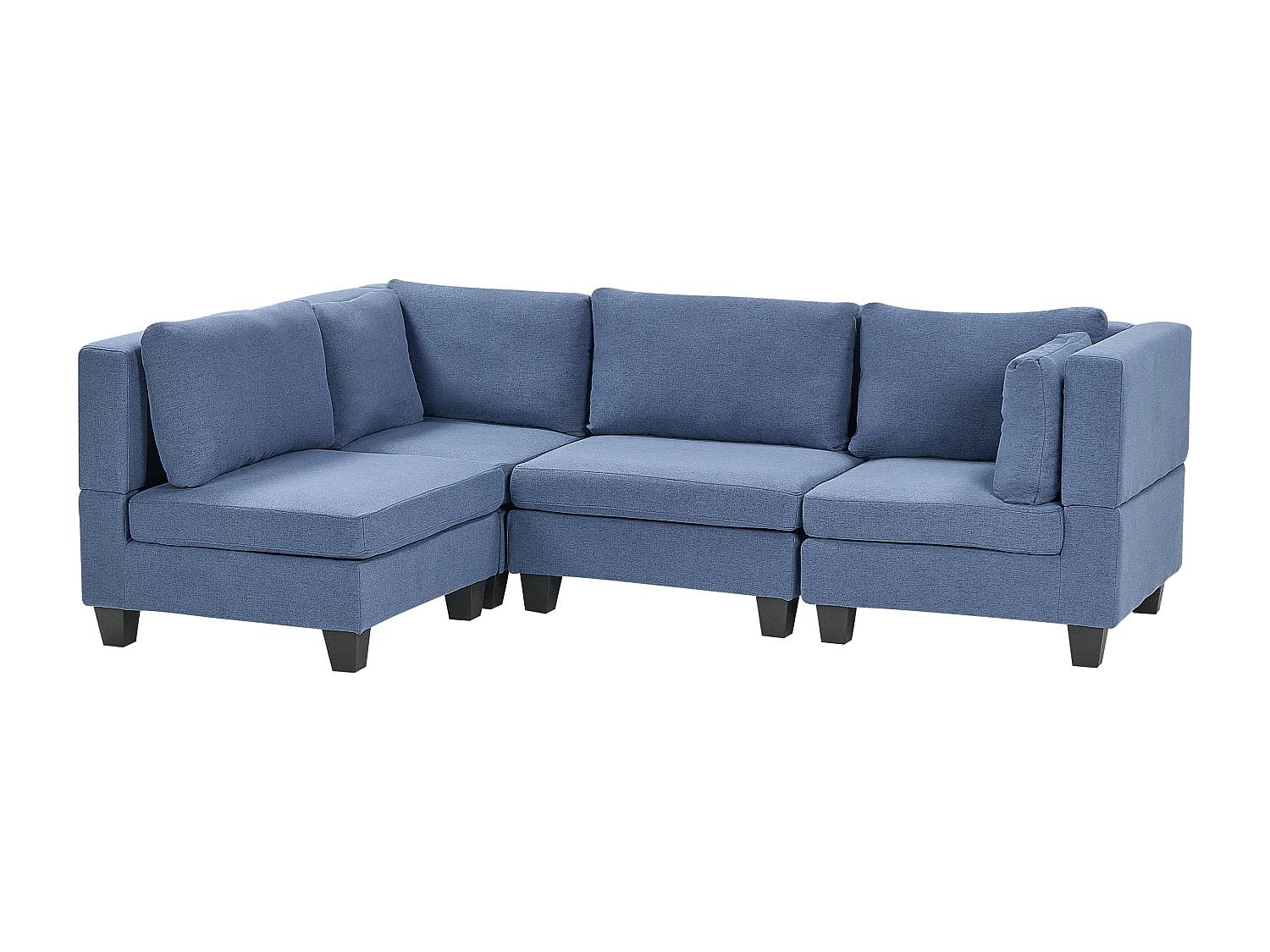 Canapé d'angle modulable 4 places UNSTAD Tissu Bleu Côté droit