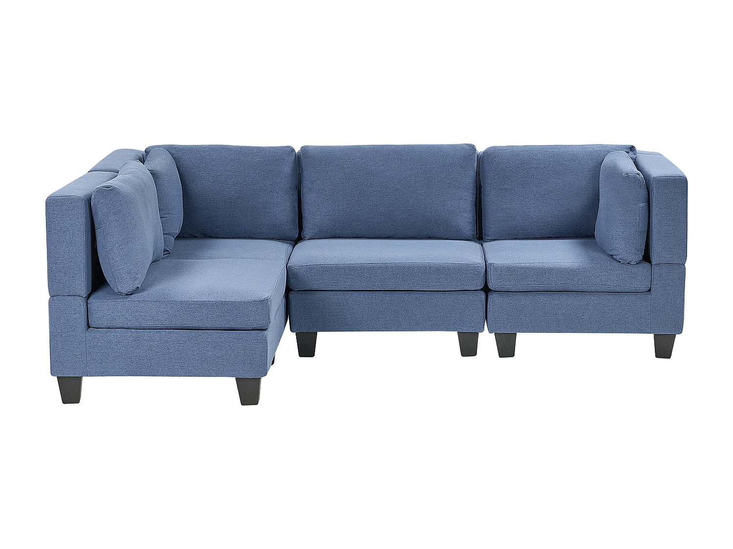 Canapé d'angle modulable 4 places UNSTAD Tissu Bleu Côté droit